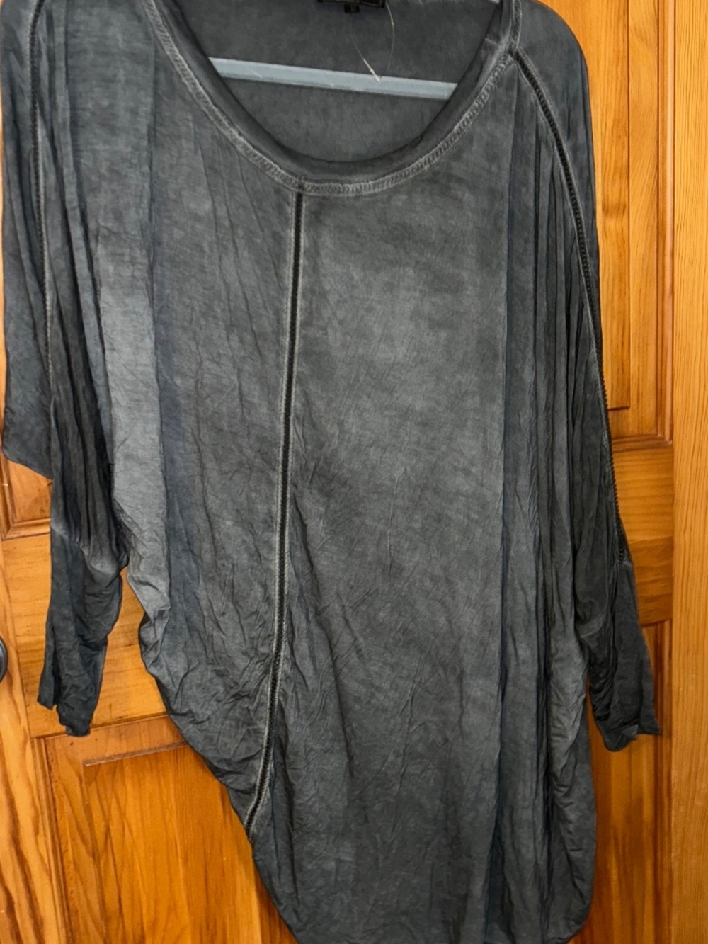 NWT Small POL Tunic Top Asymmetrical Charcoal Detailed Trim